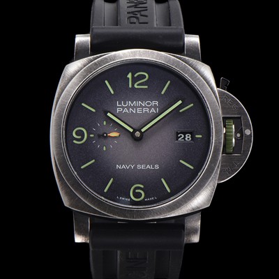 미러급 파네라이 남성용 루미노르 마리나 네이비 씰 PAM01412 44mm 오토매틱 Cal.P.9010 타입 우레탄줄 그레이 다이얼 pan5199 Ⅳ