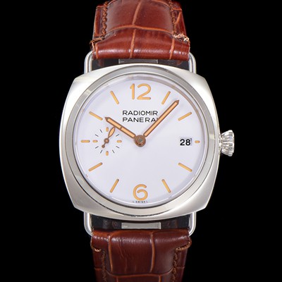 미러급 파네라이 남성용 라디오미르 콰란타 PAM01292 40mm 오토매틱 가죽줄 화이트 다이얼 pan5203 Ⅳ