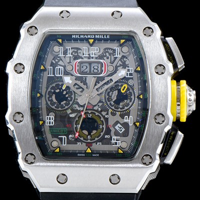 미러급 리차드밀레 남성용 오토매틱 플라이백 RM11-03 오버사이즈 데이트 크로노그래프 고급스러운 18K 화이트골드 스켈레톤 다이얼 오토매틱 무브먼트 RIC0413 Ⅳ