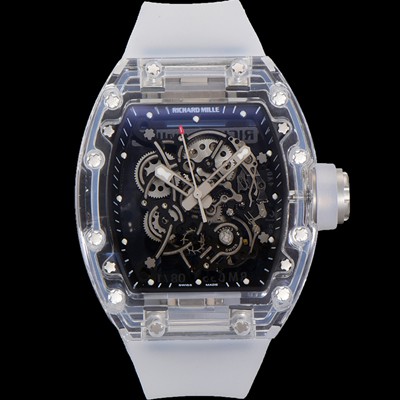 미러급 리차드밀러 남성용 RM055 수동/기계식 무브먼트 50mm 우레탄줄 스캘래톤 블랙 다이얼 ric0227 Ⅳ