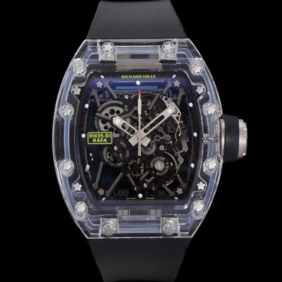 미러급 리차드밀러 남성용 RM035-01 라파 수동/기계식 무브먼트 50mm 우레탄줄 스캘래톤 블랙 다이얼 ric0225 Ⅳ