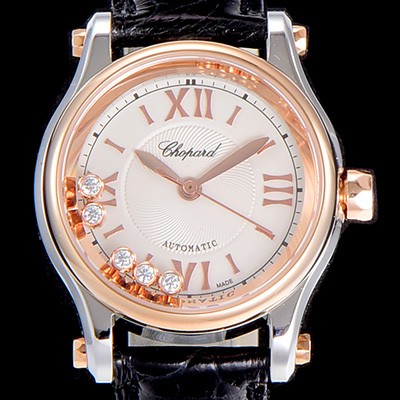 미러급 쇼파드여성용 해피스포츠 미니 오토매틱 30미리 레이디스 18K 로즈골드 화이트다이얼 CHO25941 Ⅳ