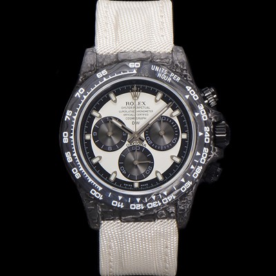 미러급 로렉스 남성용 데이토나 DIW 포지드카본 커스텀 40미리 크로노그래프 오토매틱 Cal.4130 무브먼트 화이트 다이얼 ROL79834 Ⅳ