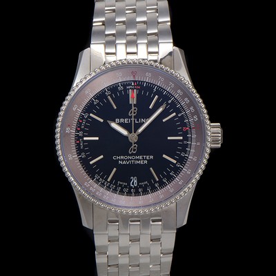 미러급 브라이틀링 남성용 네비타이머 A17325241B1A1 크로노그래프 오토매틱 2824타입 38mm 메탈줄 블랙 다이얼 bre6026 Ⅳ