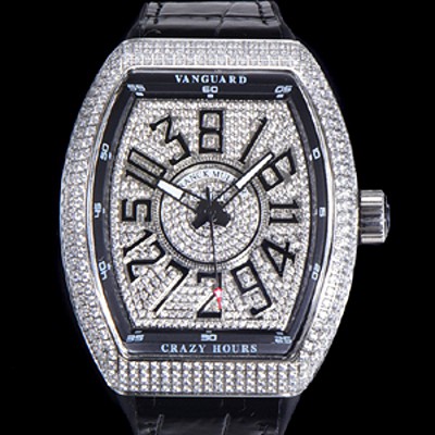 미러급 프랭크뮬러 남성용 뱅가드 오토매틱 CZ02 타입 44미리 보석/큐빅 케이스 가죽줄 보석다이얼 fra67098 Ⅳ