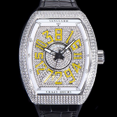 미러급 프랭크뮬러 남성용 뱅가드 오토매틱 CZ02 타입 44미리 보석/큐빅 케이스 가죽줄 보석다이얼 fra73586 Ⅳ