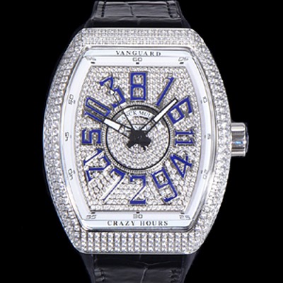 미러급 프랭크뮬러 남성용 뱅가드 오토매틱 CZ02 타입 44미리 보석/큐빅 케이스 가죽줄 보석다이얼 fra24816 Ⅳ