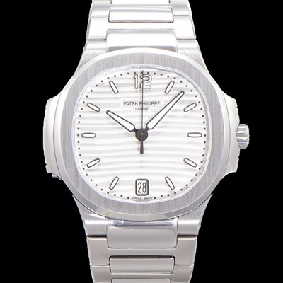 미러급 파텍필립 여성용 노틸러스 7118/1A-010 레이디스 오토매틱 Cal.324 S C타입 35.2mm 메탈줄 실버다이얼 pat4066 Ⅳ