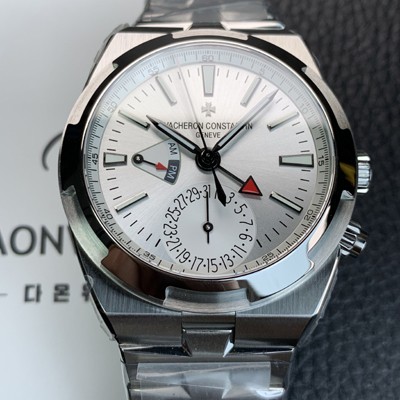 미러급 바쉐런 콘스탄틴 남성용 오버시즈 듀얼타임 오토매틱 칼리버 5200 타입 41mm 메탈줄 실버다이얼 vac27802 Ⅳ