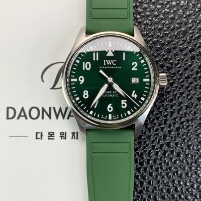 미러급 아이더블유씨 남성용 파일럿 마크18 IW328205 오토매틱 40mm 러버밴드 그린 다이얼 iwc9203 Ⅳ