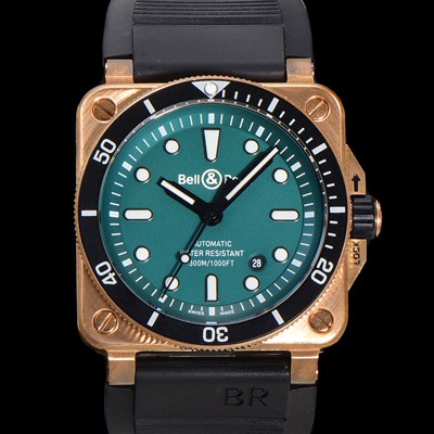 미러급 벨앤로즈 남성용 BR03-92 다이버 브론즈 소재 오토매틱 9015 타입 42mm 우레탄줄 그린 다이얼 bel4102 Ⅳ