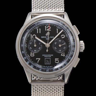 미러급 브라이틀링 남성용 프리미에르 AB0145221B1P1 크로노그래프 7750 타입 오토매틱 42mm 메쉬밴드 블랙 다이얼 bre6020 Ⅳ