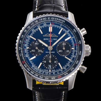 미러급 브라이틀링 남성용 네비타이머 AB0139241C1P1 크로노그래프 ETA7750-2 타입 오토매틱 43mm 가죽줄 블루 다이얼 bre5999 Ⅳ