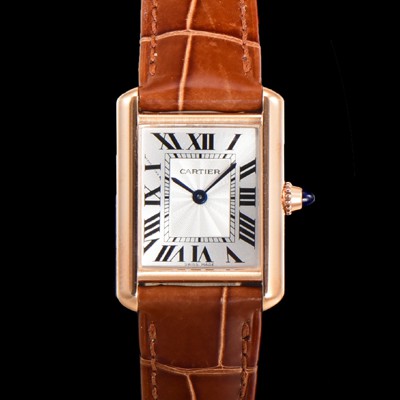 미러급 까르띠에 여성용 신상 탱크 WGTA0010 실버 다이얼 29mm 로즈골드 악어가죽 쿼츠 무브먼트 car69356 Ⅳ