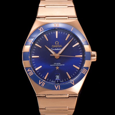 미러급 오메가 남성용 1:1수제공정! 131.63.41.21.03.001 무브UP 컨스틸레이션 코-엑시얼 마스터 오토매틱 Cal.8900타입 41mm 18K 로즈골드 메탈줄 블루 다이얼 omg20186 Ⅳ