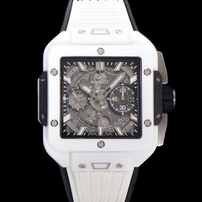 미러급 휴블렛 남성용 스퀘어 뱅 유니코 821.HX.0170.RX 스켈레톤 다이얼 티타늄 에디션 세라믹 42미리 오토매틱 무브먼트 우레탄 러버밴드 hub2134 Ⅳ