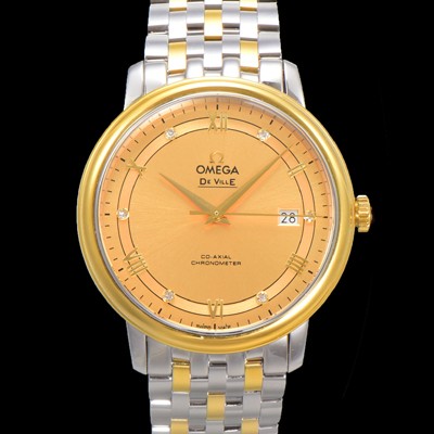 미러급 오메가 남성용 드빌 프레스티지 424.20.40.20.58.001 오토매틱 Cal.8800타입 39.5mm 18K 옐로우골드 메탈줄 골드 다이얼 omg20203 Ⅳ