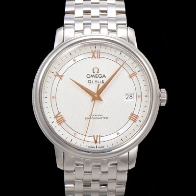 미러급 오메가 남성용 드빌 프레스티지 424.10.40.20.02.004 오토매틱 Cal.8800타입 39.5mm 메탈줄 화이트 다이얼 omg20193 Ⅳ