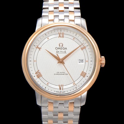 미러급 오메가 남성용 드빌 프레스티지 424.20.40.20.02.002 오토매틱 Cal.8800타입 39.5mm 18K 로즈골드 메탈줄 화이트 다이얼 omg20204 Ⅳ