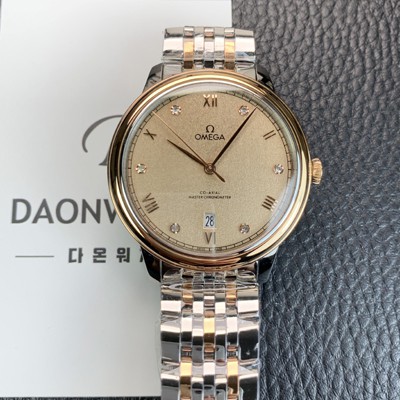 미러급 오메가 남성용 드빌 프레스티지 434.20.40.20.59.001 오토매틱 Cal.8800타입 40mm 18K 로즈골드 메탈줄 샴페인색 다이얼 omg20215 Ⅳ