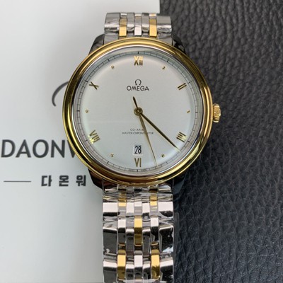 미러급 오메가 남성용 드빌 프레스티지 434.20.40.20.02.002 오토매틱 Cal.8800타입 40mm 18K 옐로우골드 메탈줄 화이트 다이얼 omg20218 Ⅳ