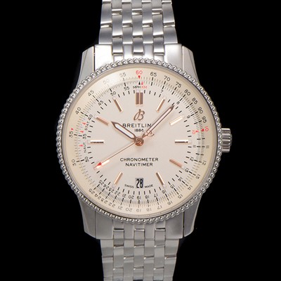 미러급 브라이틀링 남성용 네비타이머 A17326211G1A1 크로노그래프 오토매틱 2824 타입 41mm 메탈줄 화이트 다이얼 bre6031 Ⅳ