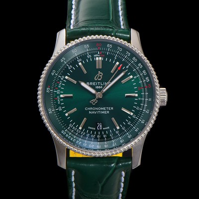 미러급 브라이틀링 남성용 네비타이머 A17326361L1P2 크로노그래프 오토매틱 2824 타입 41mm 가죽줄 그린 다이얼 bre6042 Ⅳ
