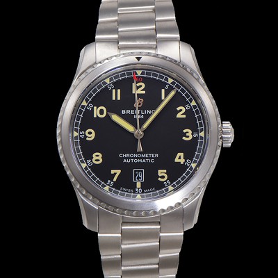 미러급 브라이틀링 남성용 네비타이머 A17314101B1A1 오토매틱 2824 타입 41mm 메탈줄 블랙 다이얼 bre6053 Ⅳ