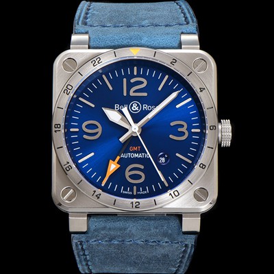 미러급 벨엔로즈 남성용 인스트루먼트03 BR0393-BLU-STSCA 오토매틱 2836타입 42mm 우레탄줄 블루 다이얼 bel4117 Ⅳ