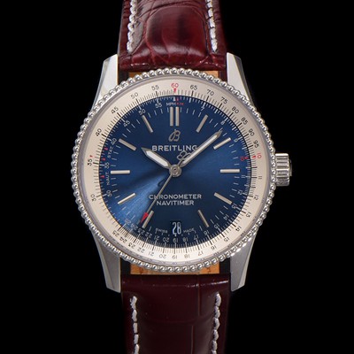 미러급 브라이틀링 남성용 네비타이머 A17325211C1P2 크로노그래프 오토매틱 2824타입 38mm 가죽줄 블루 다이얼 bre6029 Ⅳ