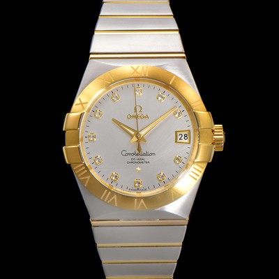 미러급 오메가 남성용 컨스틀레이션 123.20.38.21.52.002 18k 옐로우골드 38mm 오토매틱 8500타입 실버 다이얼 omg0156 Ⅳ