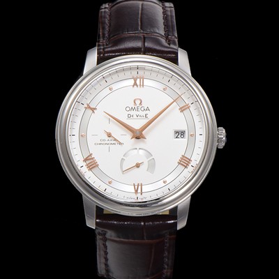 미러급 오메가 남성용 드빌 424.13.40.21.02.001 프레스티지 코-액시얼 39.5mm 오토매틱 Cal.2627 타입 빈티지 실버 다이얼 omg0164 Ⅳ