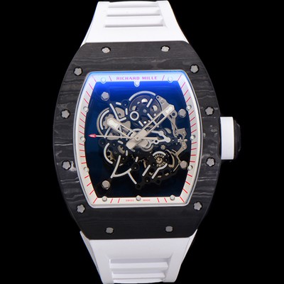 미러급 리차드밀레 남성용 RM055 NTPT 카본 케이스 50mm 스켈레톤 다이얼 기계식 수동형 무브먼트 ric0260 Ⅳ