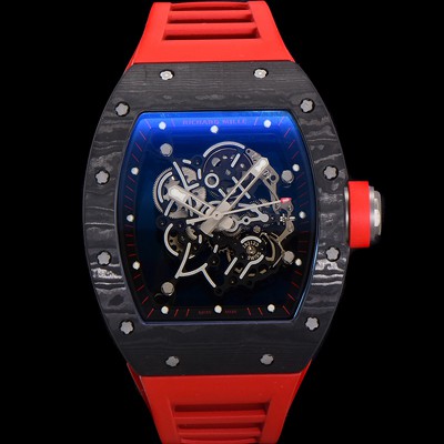 미러급 리차드밀레 남성용 RM055 NTPT 카본 케이스 50mm 스켈레톤 다이얼 기계식 수동형 무브먼트 ric0261 Ⅳ