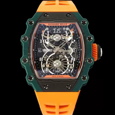 미러급 리차드밀레 남성용 RM21-02 투어빌론 포지드 카본 51mm 투르비용 무브먼트 스켈레톤 다이얼 ric0297 Ⅳ