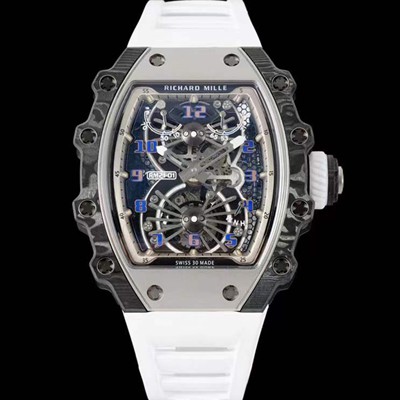 미러급 리차드밀레 남성용 RM21-02 투어빌론 포지드 카본 51mm 투르비용 무브먼트 스켈레톤 다이얼 ric0301 Ⅳ