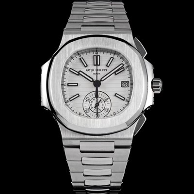 미러급 파텍필립 남성용 노틸러스 5980/1A-019 오토매틱 Cal.CH 28-520 C 타입 40.5mm 메탈줄 화이트 다이얼 pat2224 Ⅳ
