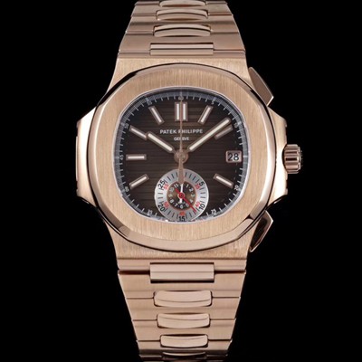 미러급 파텍필립 남성용 노틸러스 5980 18k 로즈골드 오토매틱 Cal.CH 28-520 C 타입 40.5mm 메탈줄 브라운 다이얼 pat2228 Ⅳ