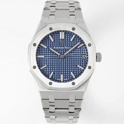 미러급 오데마피게 남성용 로얄오크 15500ST.OO.1220ST.01 41mm 오토매틱 Cal.4302 무브먼트 블루 다이얼 aud6538 Ⅳ