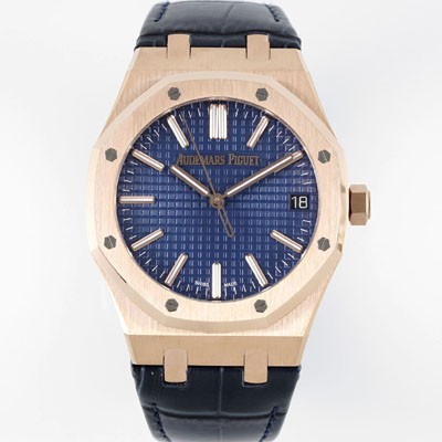 미러급 오데마피게 남성용 로얄오크 셀프와인딩 15510OR.OO.D315CR.02 18K 로즈골드 41mm 오토매틱 Cal.4302 무브먼트 블루 와플 다이얼 aud6548 Ⅳ