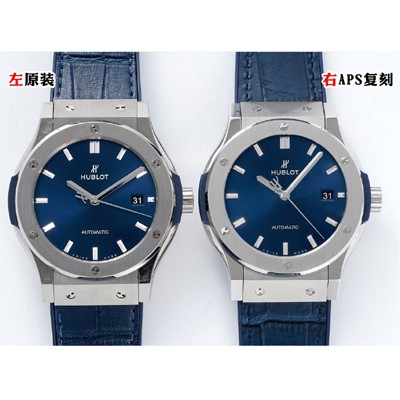 미러급 휴블렛 남성용 클래식 퓨전 542.NX.7170.LR 42mm 오토매틱 2892 타입 가죽/러버 믹스 블루 다이얼 hub2136 Ⅳ