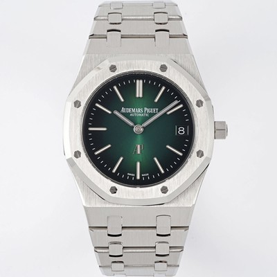 미러급 오데마피게 남성용 하이엔드 로얄오크 16202PT.OO.1240PT.01 엑스트라 씬 50주년 기념 39mm 오토매틱 Cal.7121타입 그린 다이얼 aud6567 Ⅳ