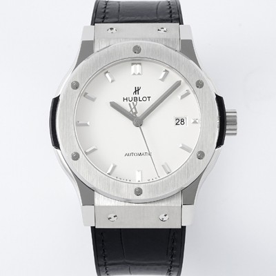 미러급 휴블렛 남성용 클래식 퓨전 542.NX.2611.LR 42mm 오토매틱 2892 타입 가죽/러버 믹스 화이트 다이얼 hub2138 Ⅳ