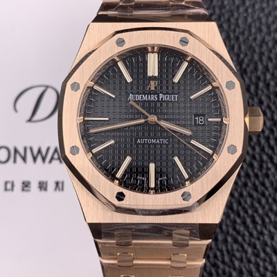 미러급 오데마피게 남성용 15400OR.OO.1220OR.01 로얄오크 18k 로즈골드 41mm 오토매틱 Cal.3120무브먼트 블랙 와플 다이얼 aud6534 Ⅳ