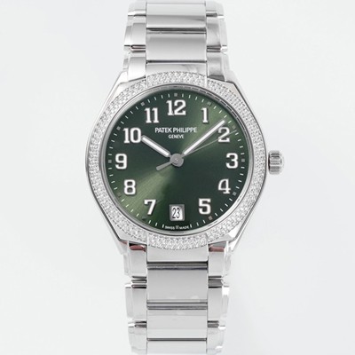 미러급 파텍필립 여성용 트웬티-포 티파니 7300/1200A-011 다이아몬드 36mm 오토매틱 Cal.324 타입 올리브 그린 다이얼 pat2231 Ⅳ