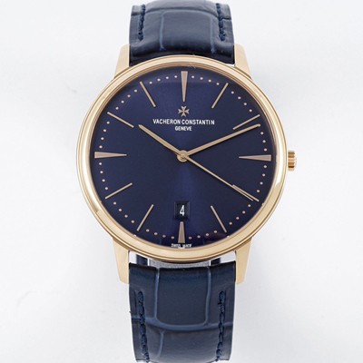 미러급 바쉐론콘스탄틴 남성용 패트리모니 85180/000R-B515 셀프 와인딩 드레스 워치!! 18K 로즈골드 케이스 블루 다이얼 오토매틱 무브먼트 vac1162 Ⅳ