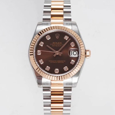미러급 로렉스 여성용 데이져스트 178271 플루티드 18k 로즈골드 31mm 오이스터 오토매틱 2236타입 브라운 다이얼 rol5442 Ⅳ