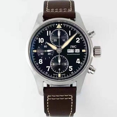 미러급 아이더블유씨 남성용 파일럿 워치 IW387903 스핏파이어 크로노그래프 43mm 오토매틱 무브먼트 블랙 다이얼 iwc4115 Ⅳ