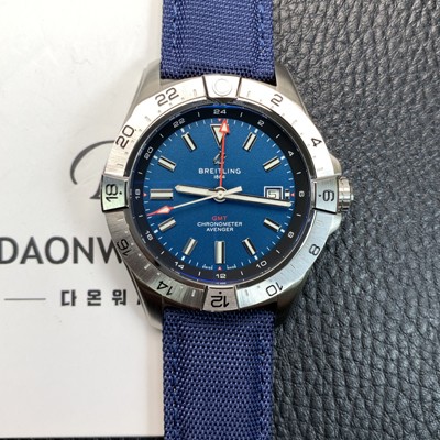 미러급 브라이틀링 남성용 어벤져 지엠티 44mm 나일론줄 오토매틱 2836-2 타입 블루 다이얼 bre6059 Ⅳ