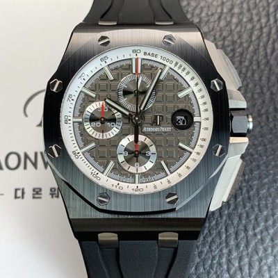 미러급 오데마피게 남성용 로얄오크 오프쇼어 26405CE.OO.A002CA.01 세라믹 베젤 크로노그래프 44mm 오토매틱 무브먼트 그레이 다이얼 aud6581 Ⅳ